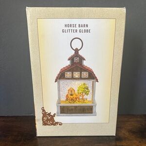 Horse Barn Glitter Globe